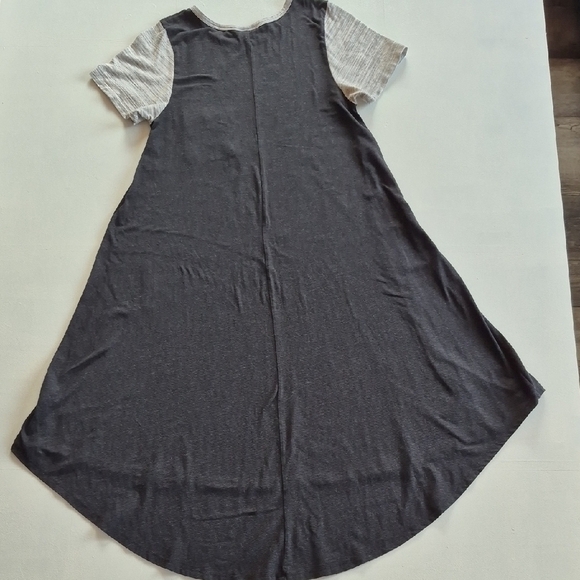 LuLaRoe Charcoal and Cream Dress - Picture 4 of 4